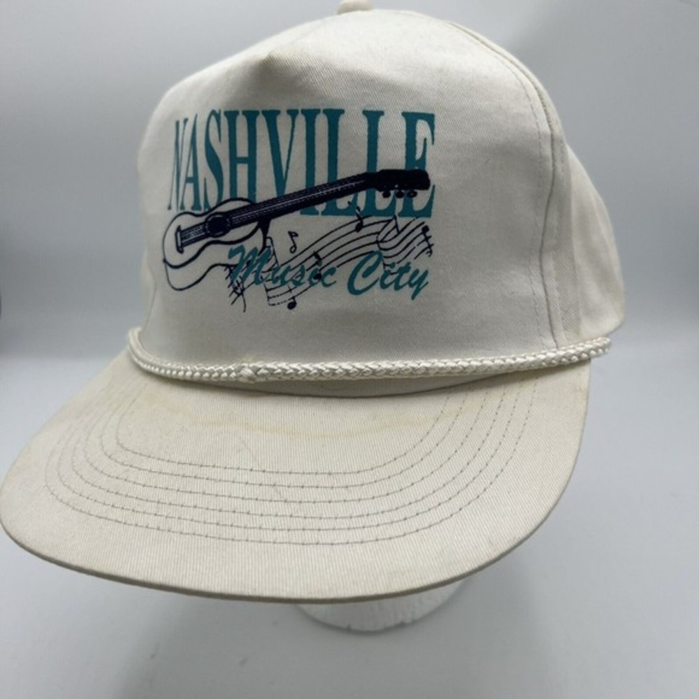Vintage 90s Nashville Tennessee SnapBack Hat Men’s‎ Adjustable Music City Guitar